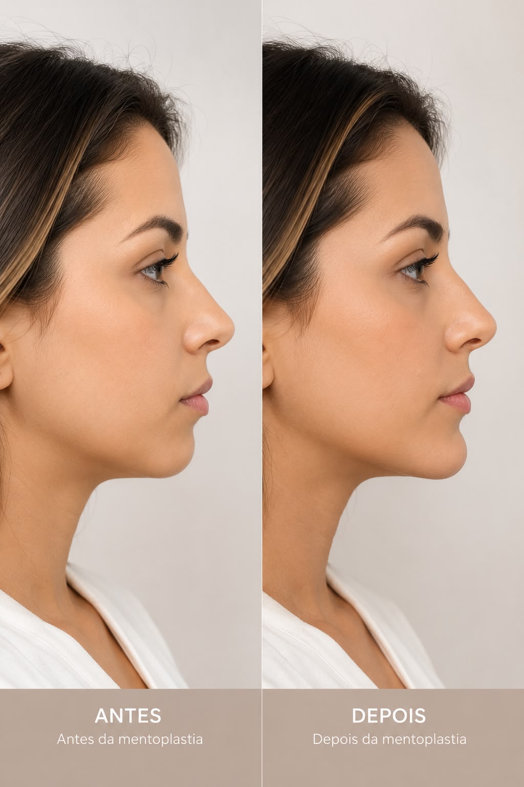 Antes e depois ilustrativo de mentoplastia — imagem ilustrativa