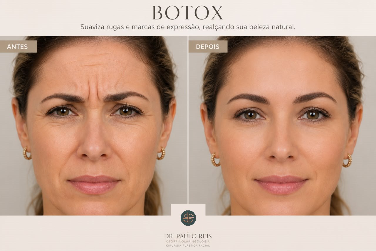 Antes e depois ilustrativo de toxina botulínica — imagem ilustrativa